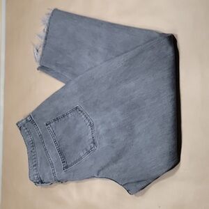 Universal Thread Size 12/31R Washed Black / Gray Boyfriend Jeans, Raw Hem